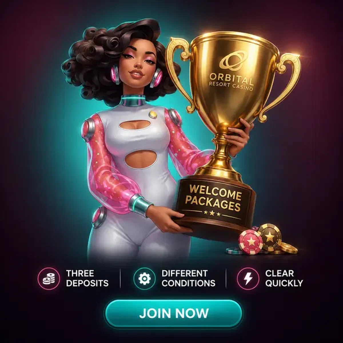 Mujer campeona sosteniendo trofeo en sala de apuestas deportivas de Mecánica de Bienvenida Deportiva vs Casino