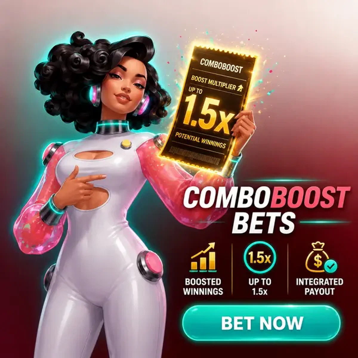 Apostador deportivo profesional sosteniendo con confianza boleto de apuestas ComboBoost en Spinwinera